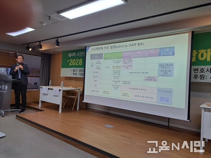 발제하고 있는 김창묵 교사